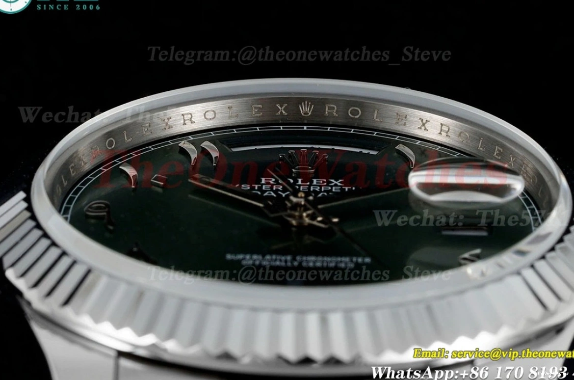 (Gain Green SS V4 JDF Weight) 40mm SS VR3255 DayDate 228239 Arab 0131